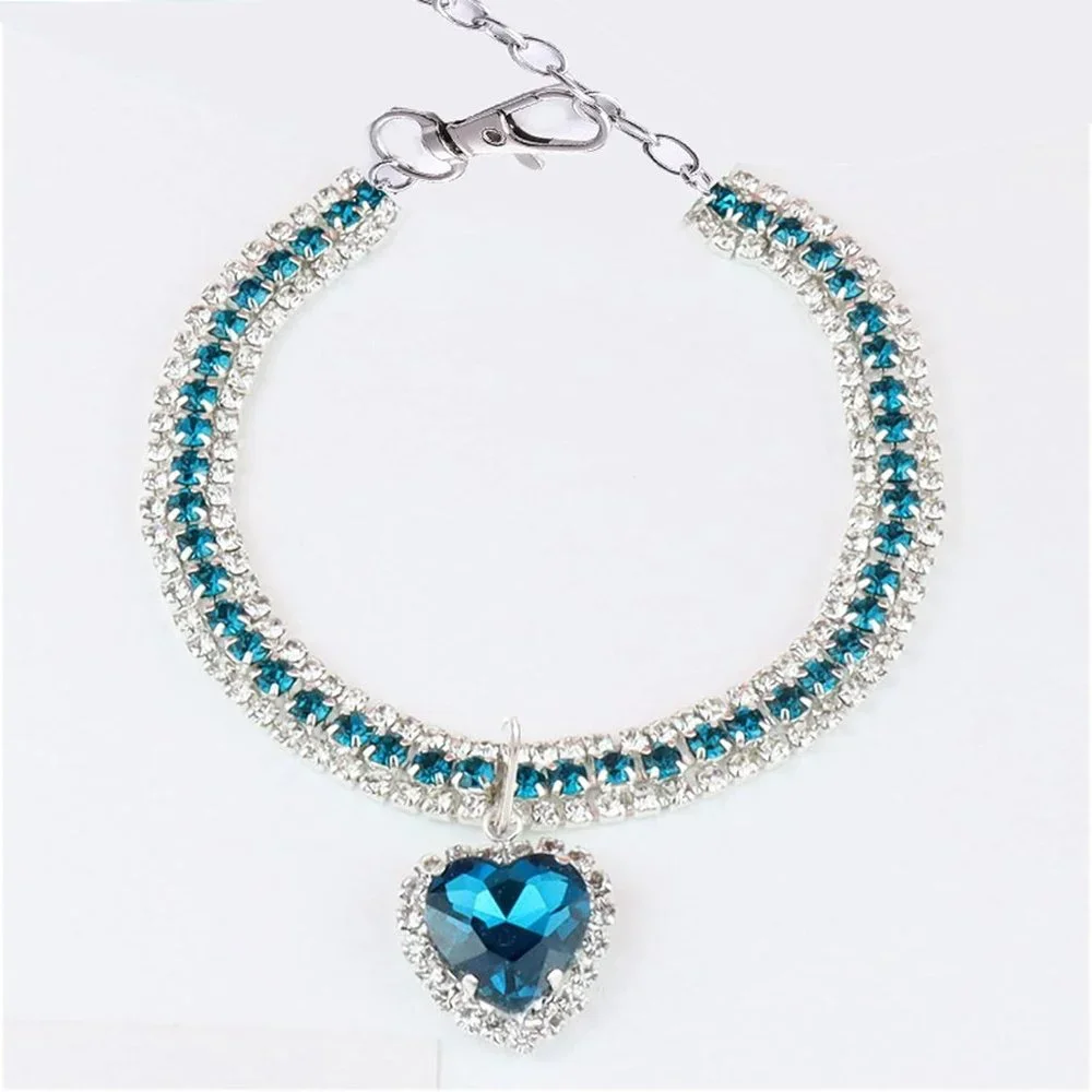 NEW Sparkling Bling Swarovski Crystal Rhinestone Heart Pet Collar: Cat O…